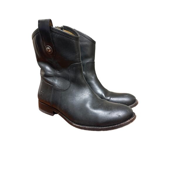 Frye Women’s Melissa Button Leather Bootie in Black Size 5.5‎ - Picture 1 of 7